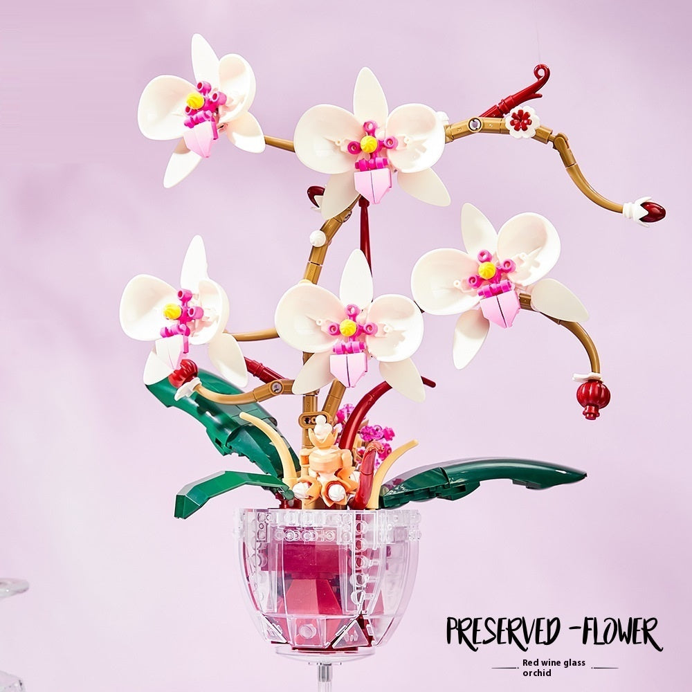 Bouquet Phalaenopsis Children Educational Assembly Building Blocks Toy