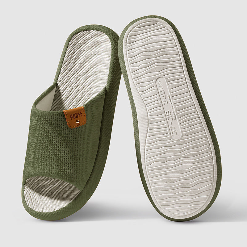 Mute Couple Linen Slippers With Soft Sole