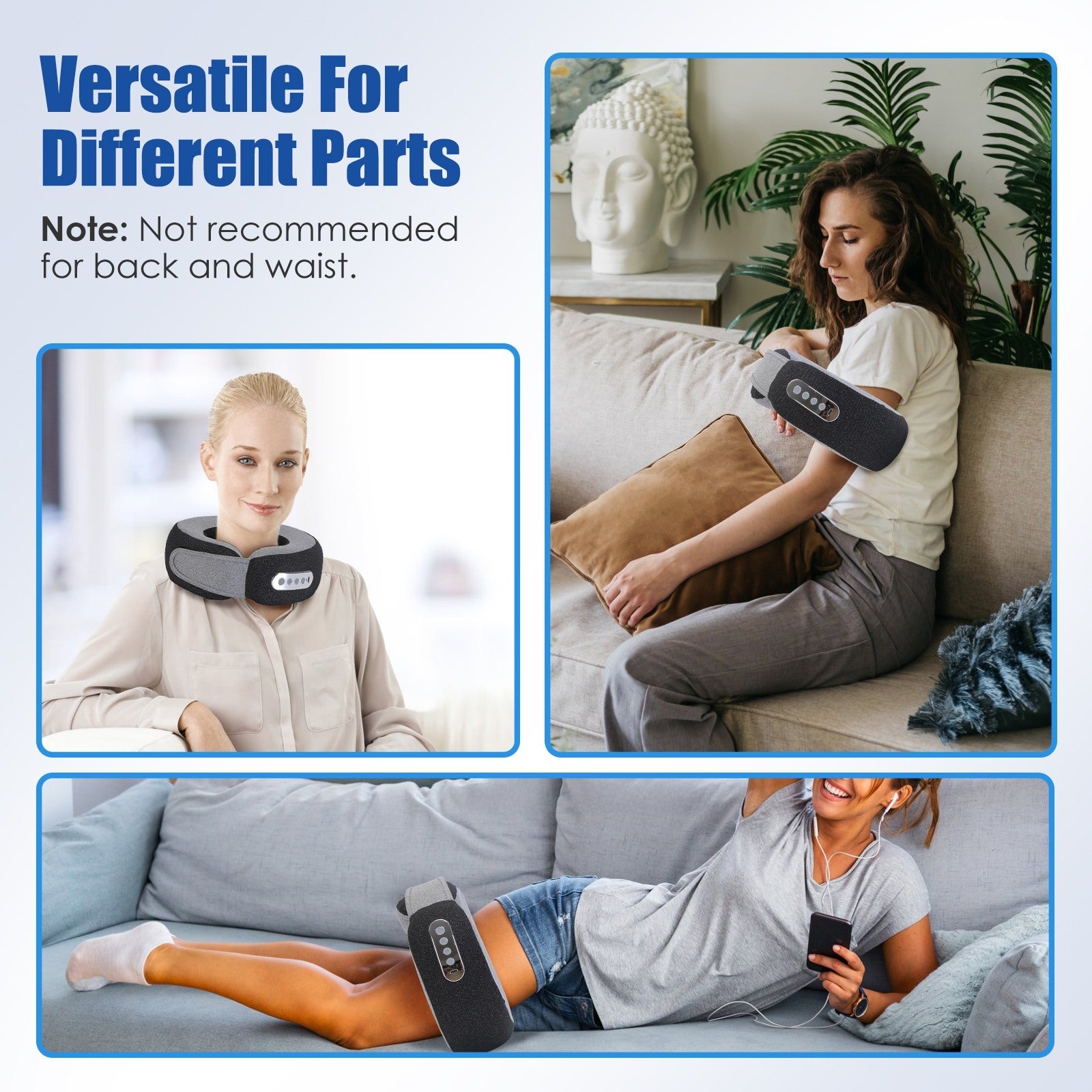 1Pc 2 In 1 Neck Massager Pillow With Heat Electric Memory Foam Travel Pillow Shiatsu Neck Massager With 3 Speeds Timer For Home Office Travel