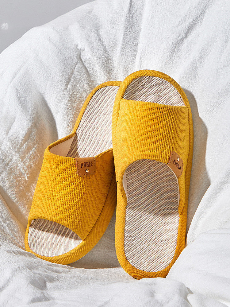 Mute Couple Linen Slippers With Soft Sole