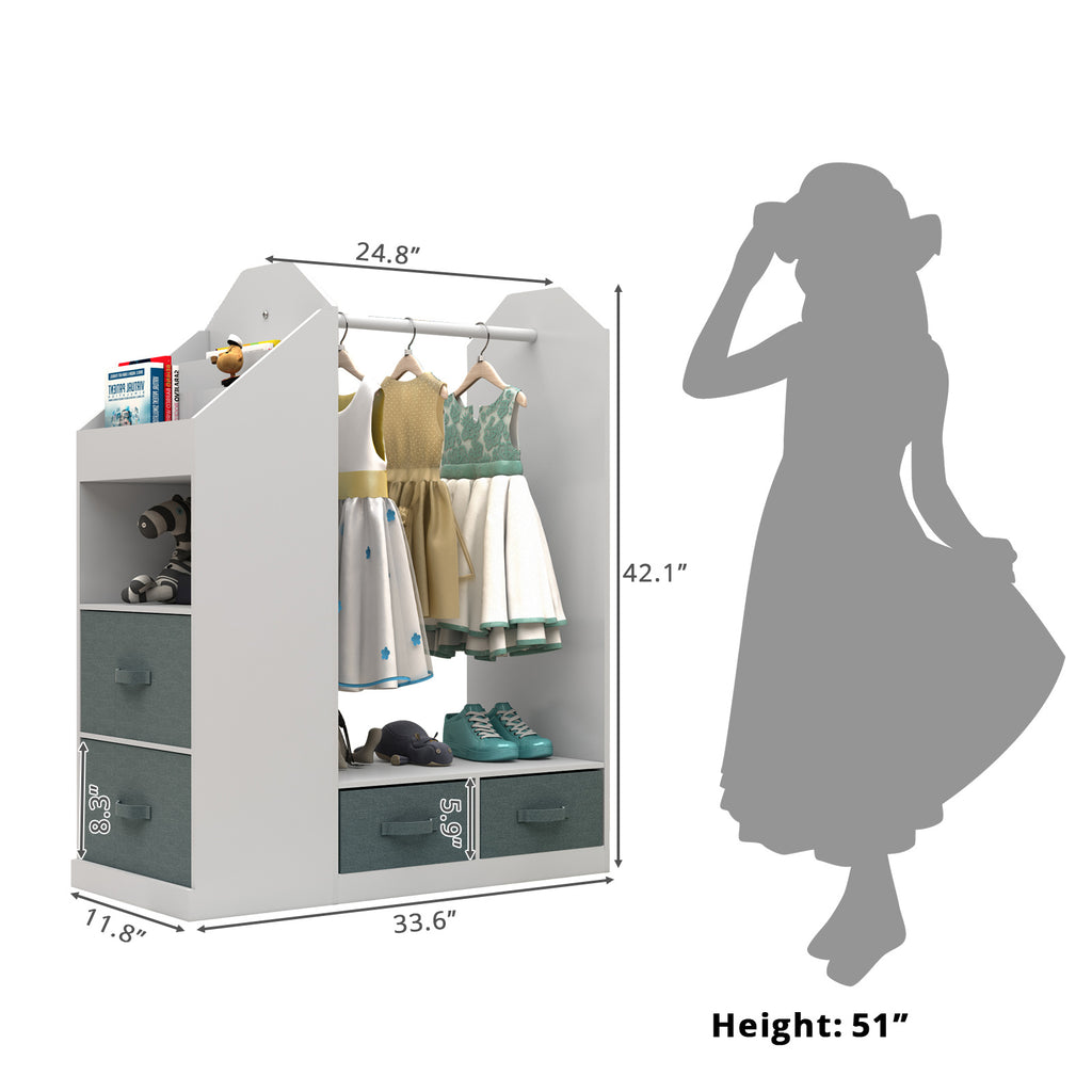 Children's Clothing Storage Racks, Clothing Racks, Children's Wardrobes, Open Hanging Wardrobes With Mirrors